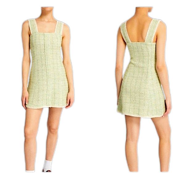 House Of Harlow Revolve Tweed Mini Lime Green Metallic New Size L academia Retro - Picture 1 of 13